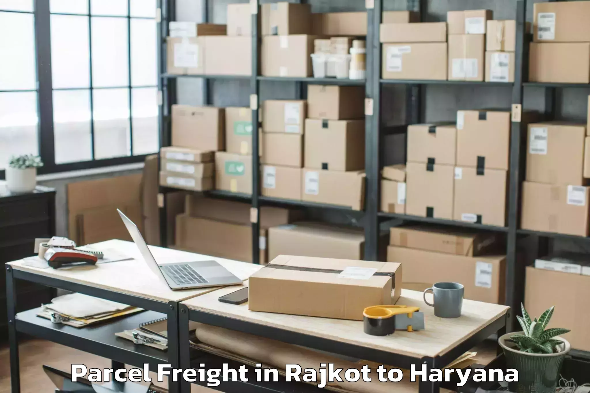 Easy Rajkot to Sushant University Gurgaon Parcel Freight Booking